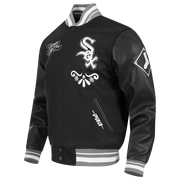 Pro Standard MLB Sugar Skull Wool Varsity Jacket Chicago White Sox Black Grey