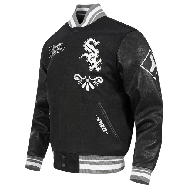Pro Standard MLB Sugar Skull Wool Varsity Jacket Chicago White Sox Black Grey