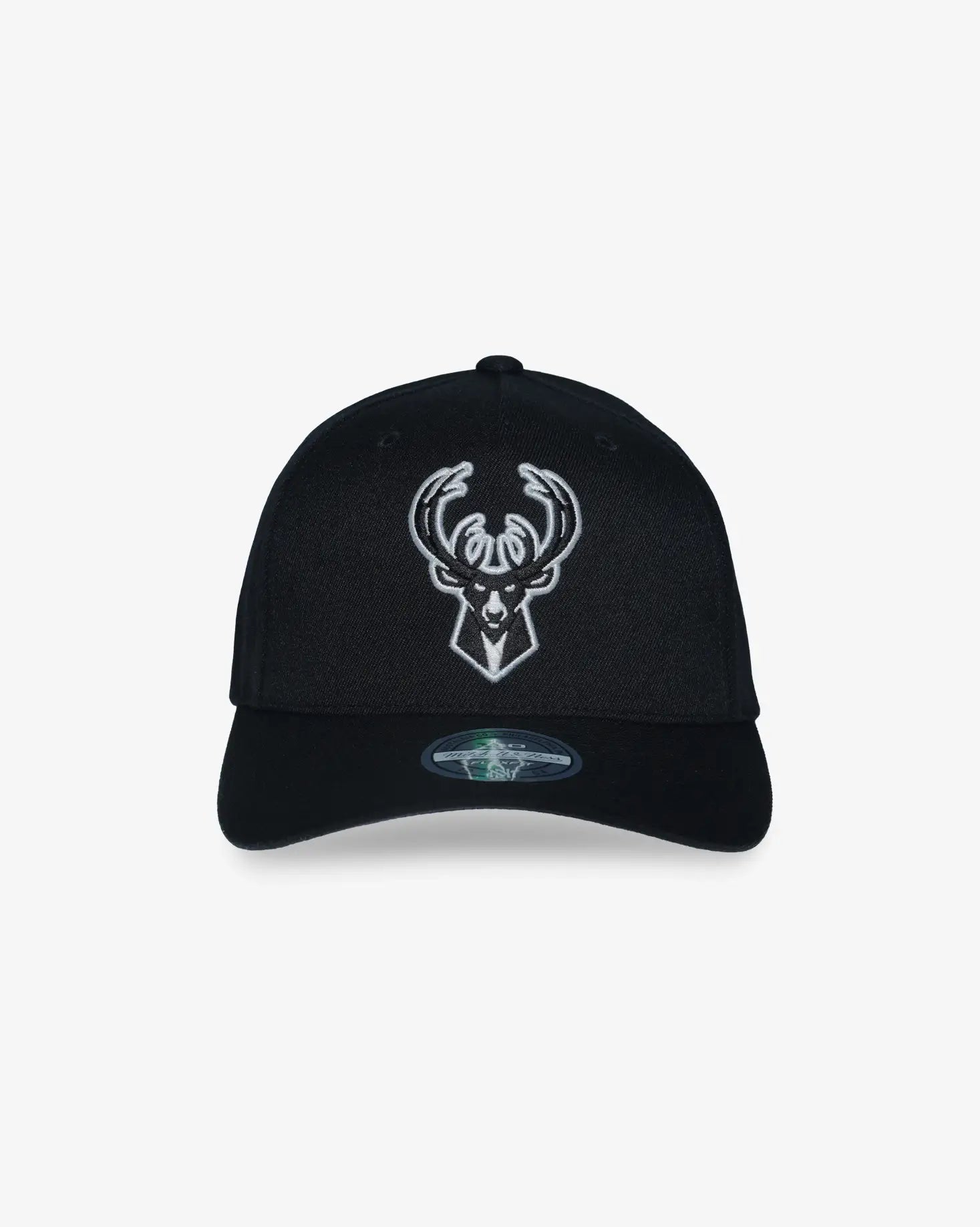 Mitchell & Ness NBA Flexfit 110 Black and White Milwaukee Bucks