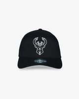 Mitchell & Ness NBA Flexfit 110 Black and White Milwaukee Bucks