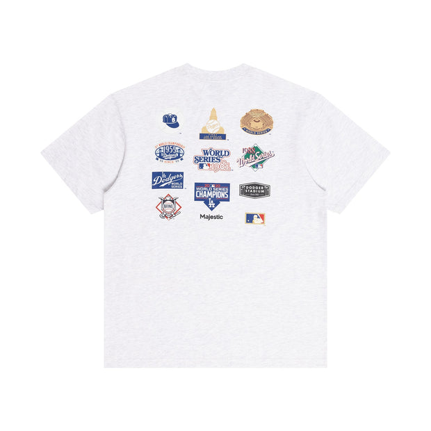 Majestic MLB Patch Champs Tee Los Angeles Dodgers White Marle