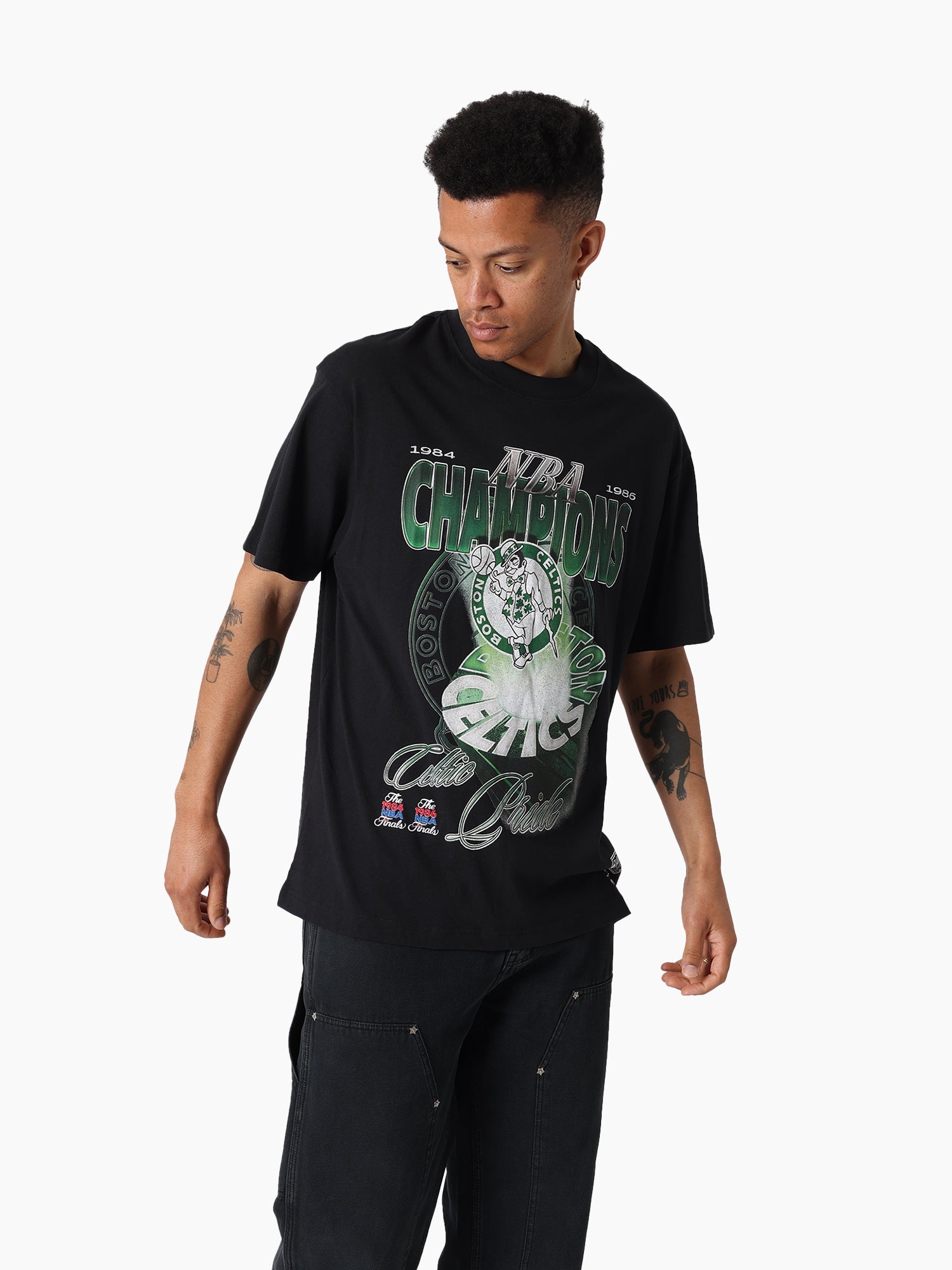 Mitchell & Ness NBA Hardlight Tee Boston Celtics Faded Black