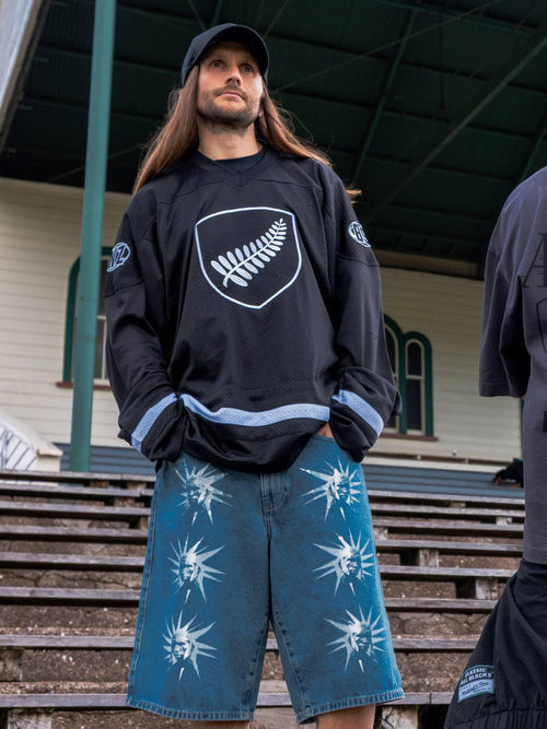 Mitchell & Ness Rugby Union Chrome Mesh Jersey Classic All Blacks