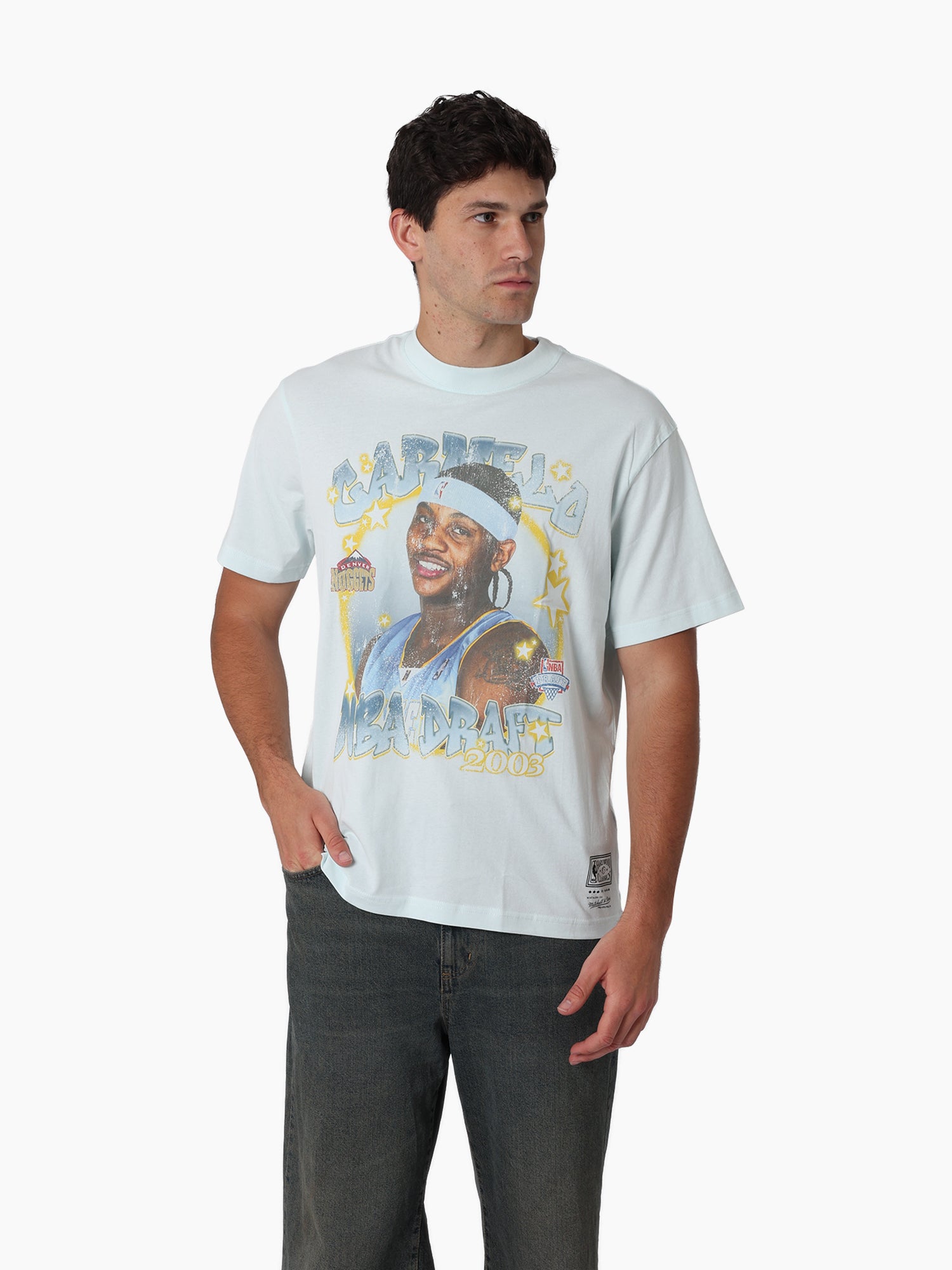 Mitchell & Ness NBA Star Burster Tee Denver Nuggets Anthony Saltwater Blue