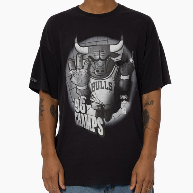 Mitchell & Ness NBA 4 X Champions Tee Chicago Bulls Overdyed Black