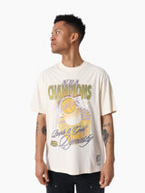 Mitchell & Ness NBA Hardlight Tee Los Angeles Lakers Ecru