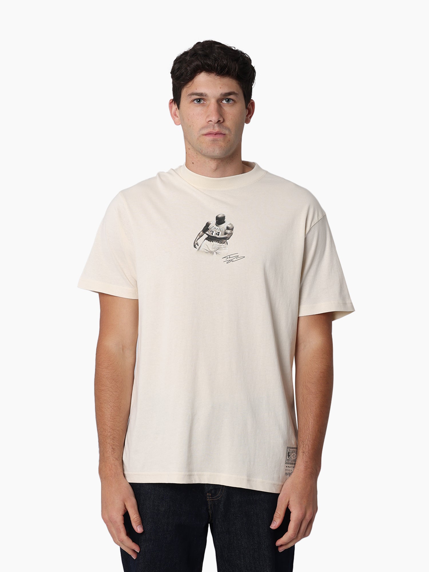 Mitchell & Ness NBA Stats Tee Los Angeles Lakers O’Neal Chalk