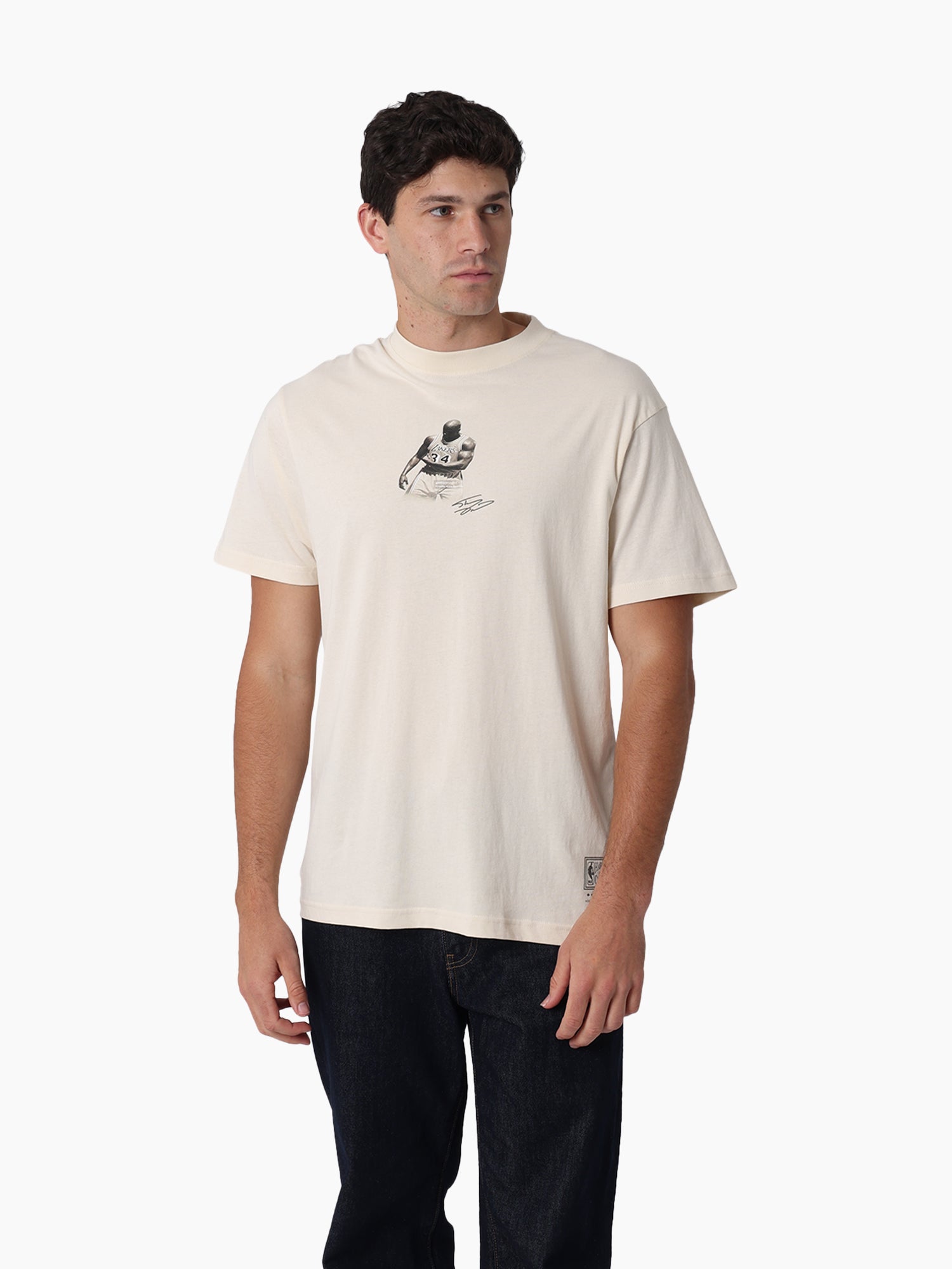 Mitchell & Ness NBA Stats Tee Los Angeles Lakers O’Neal Chalk