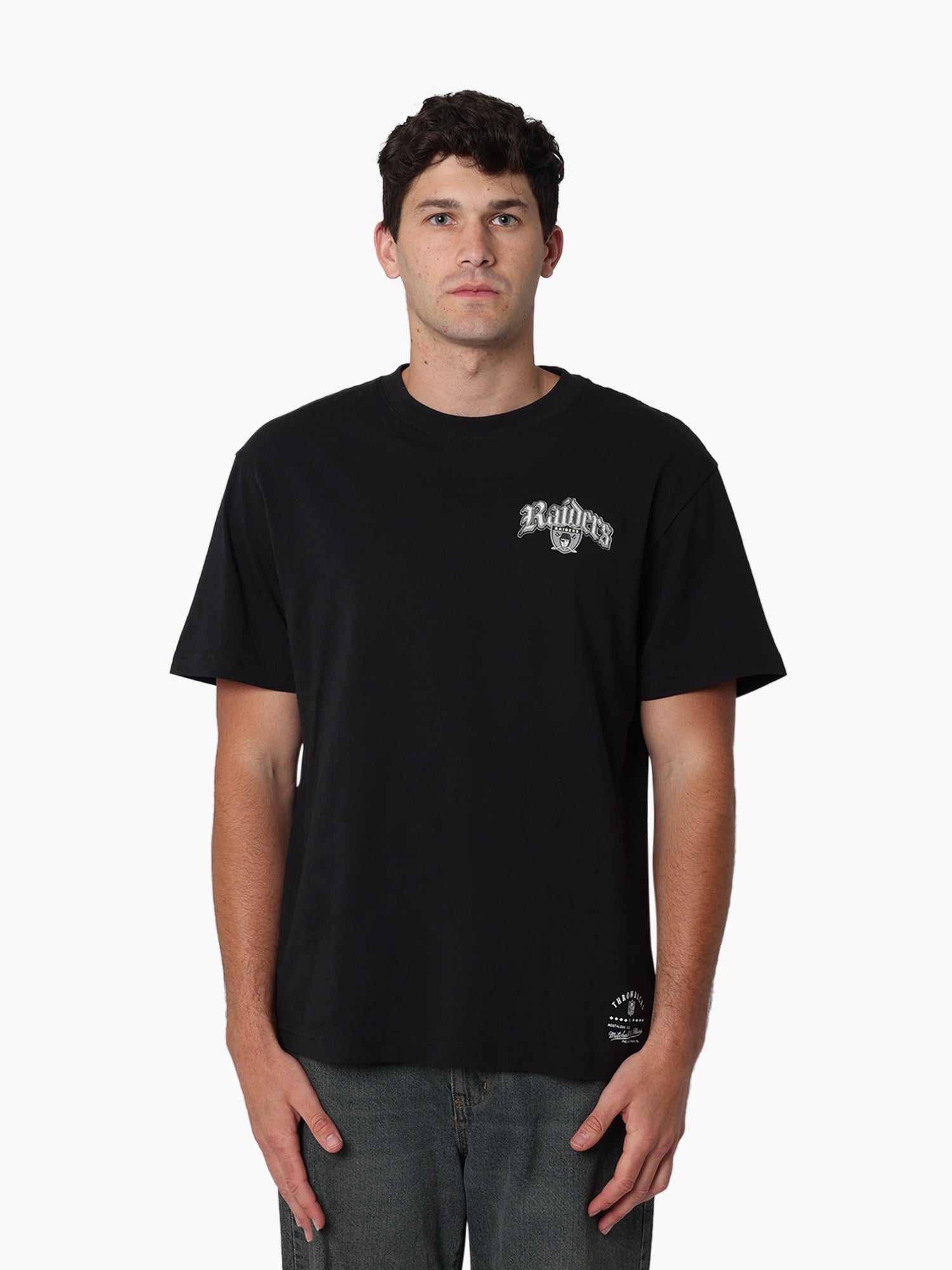 Mitchell & Ness NFL Gothic Script Tee Las Vegas Raiders Faded Black