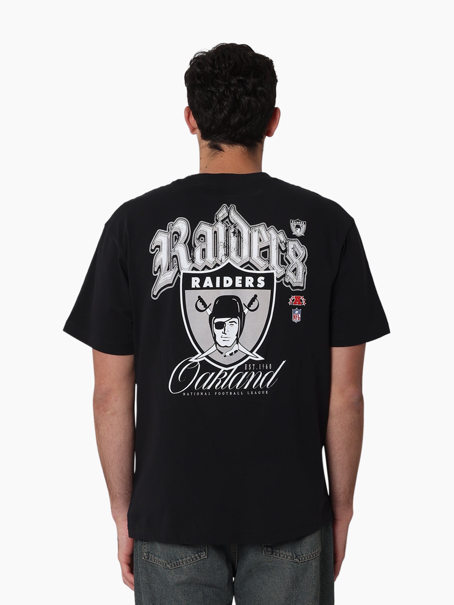 Mitchell & Ness NFL Gothic Script Tee Las Vegas Raiders Faded Black