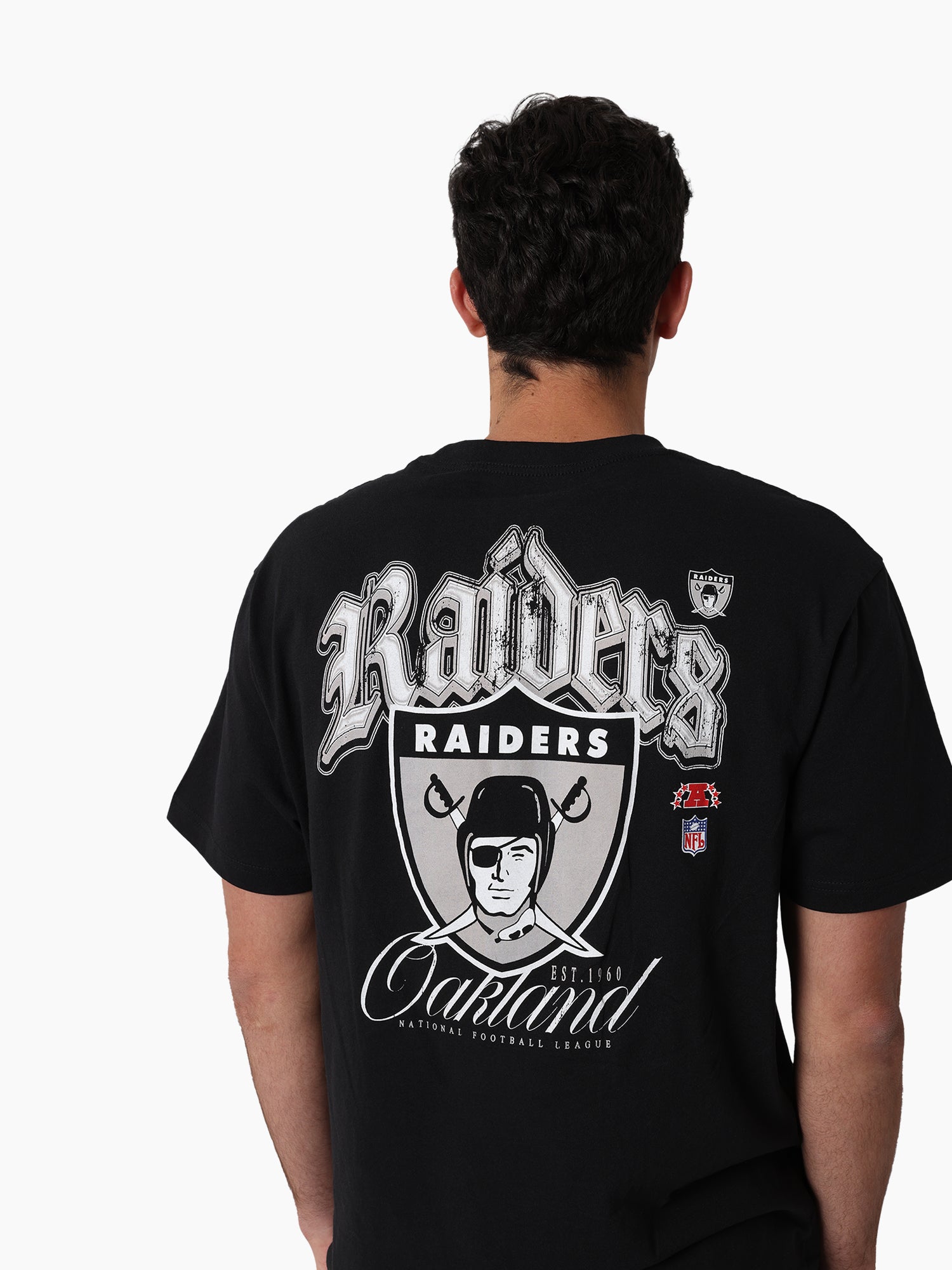Mitchell & Ness NFL Gothic Script Tee Las Vegas Raiders Faded Black