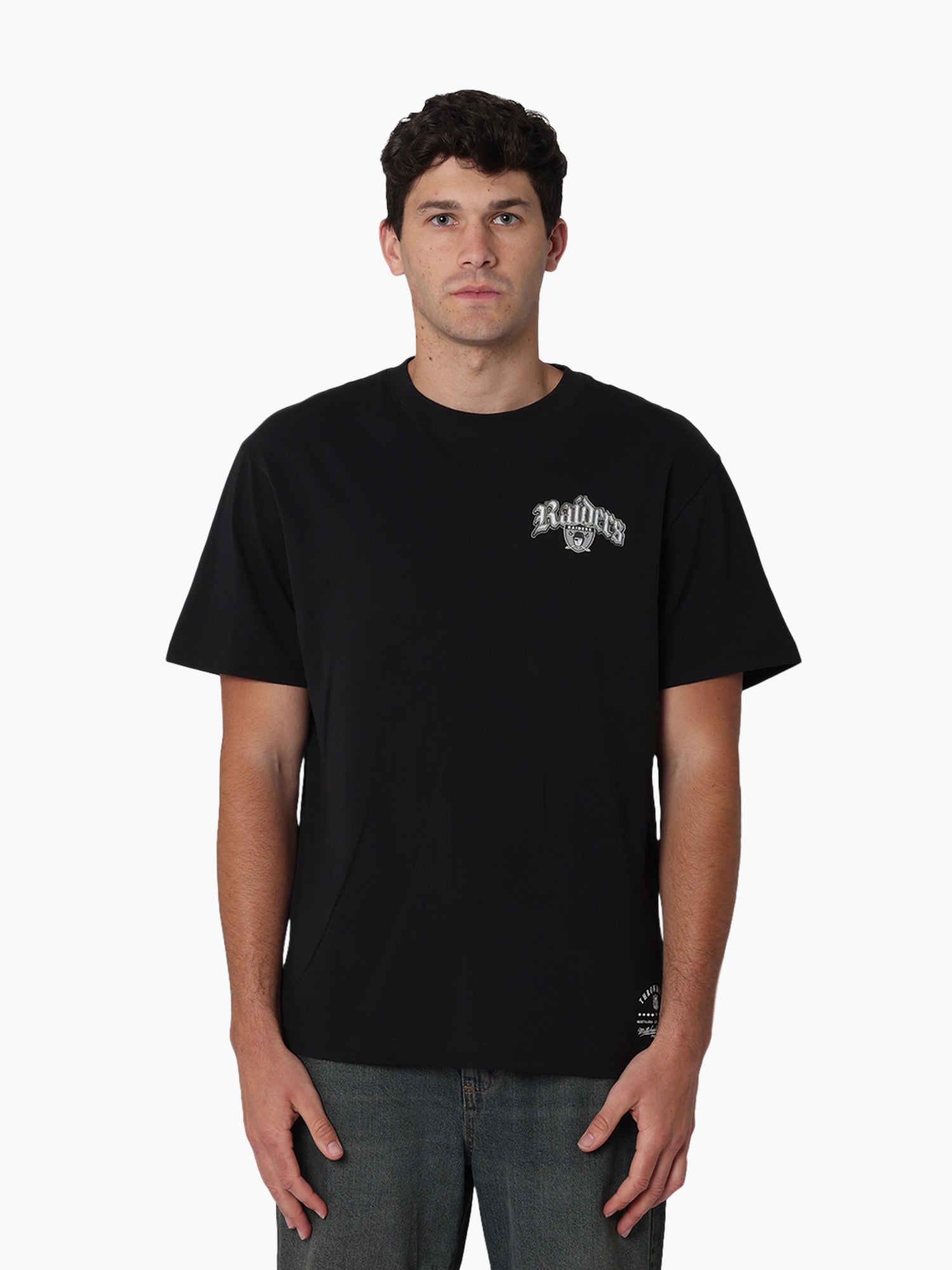 Mitchell & Ness NFL Gothic Script Tee Las Vegas Raiders Faded Black
