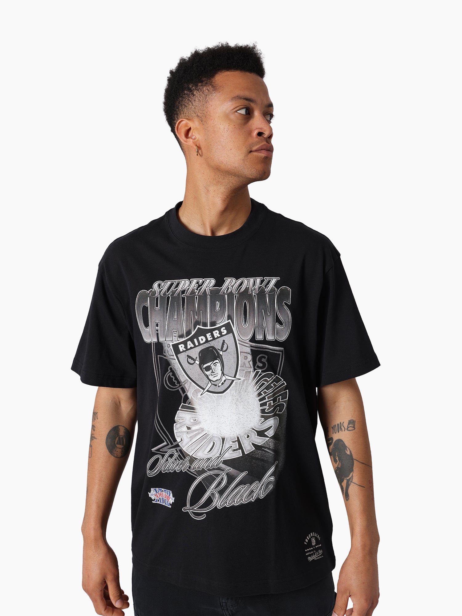 Mitchell & Ness NFL Hardlight Tee Las Vegas Raiders Faded Black