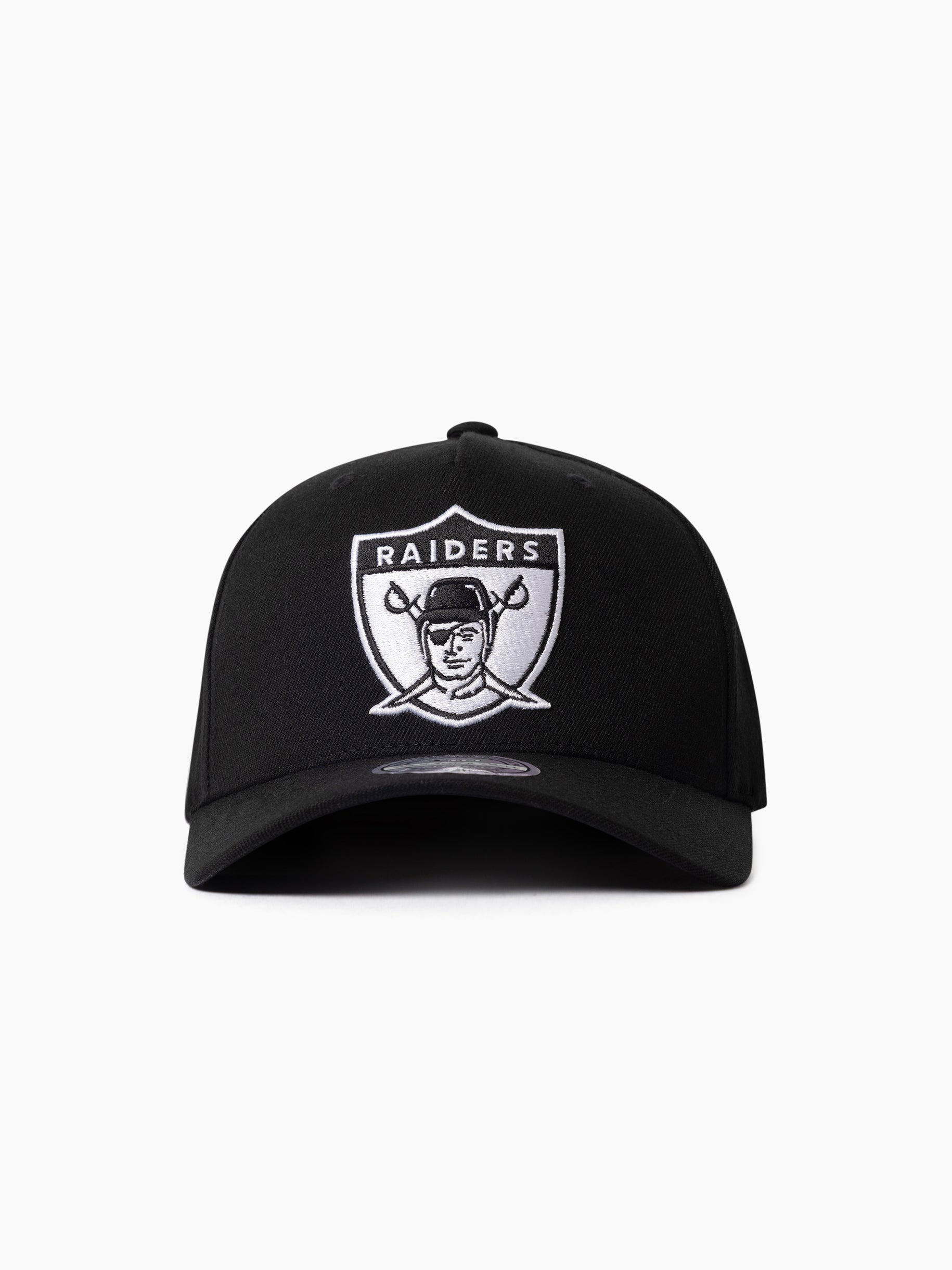 Mitchell & Ness NFL Flexfit 110 Black White Logo Las Vegas Raiders