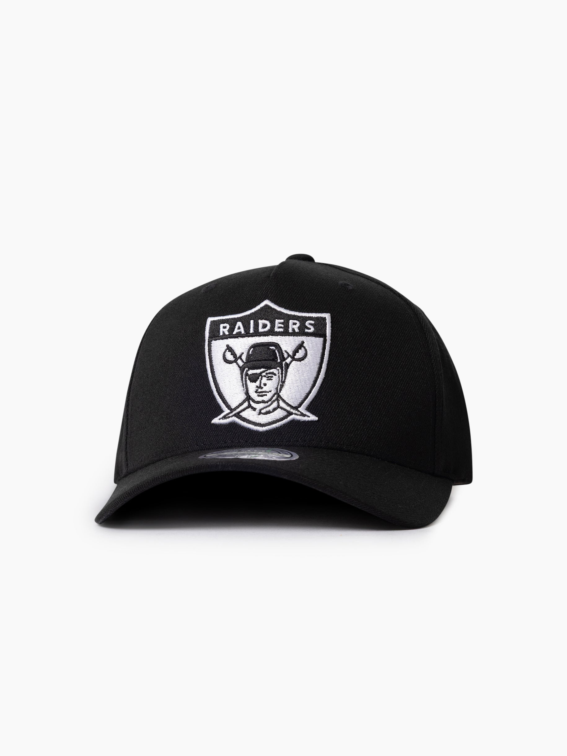 Mitchell & Ness NFL Flexfit 110 Black White Logo Las Vegas Raiders