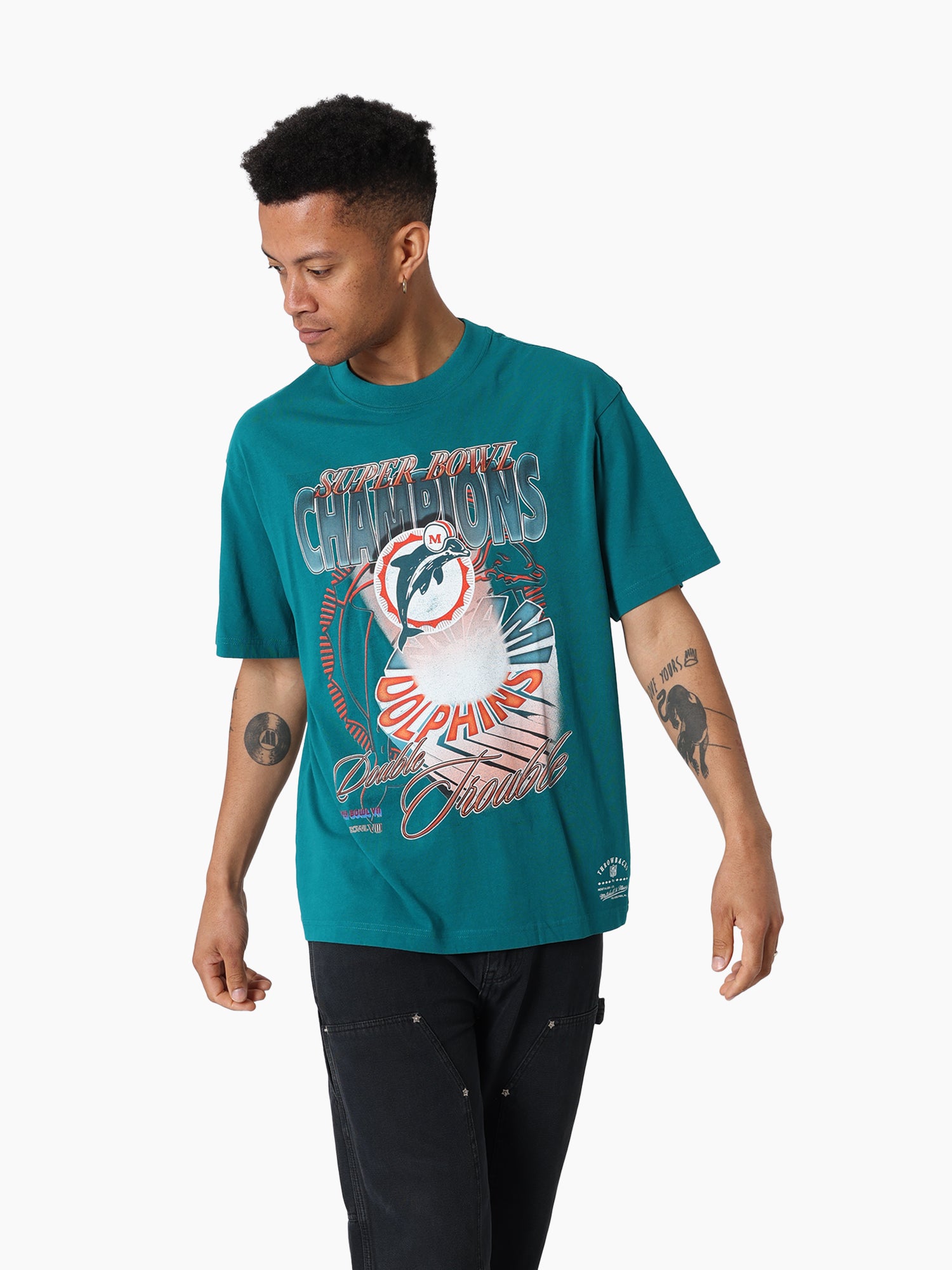 Mitchell & Ness NFL Hardlight Tee Miami Dolphins Blue