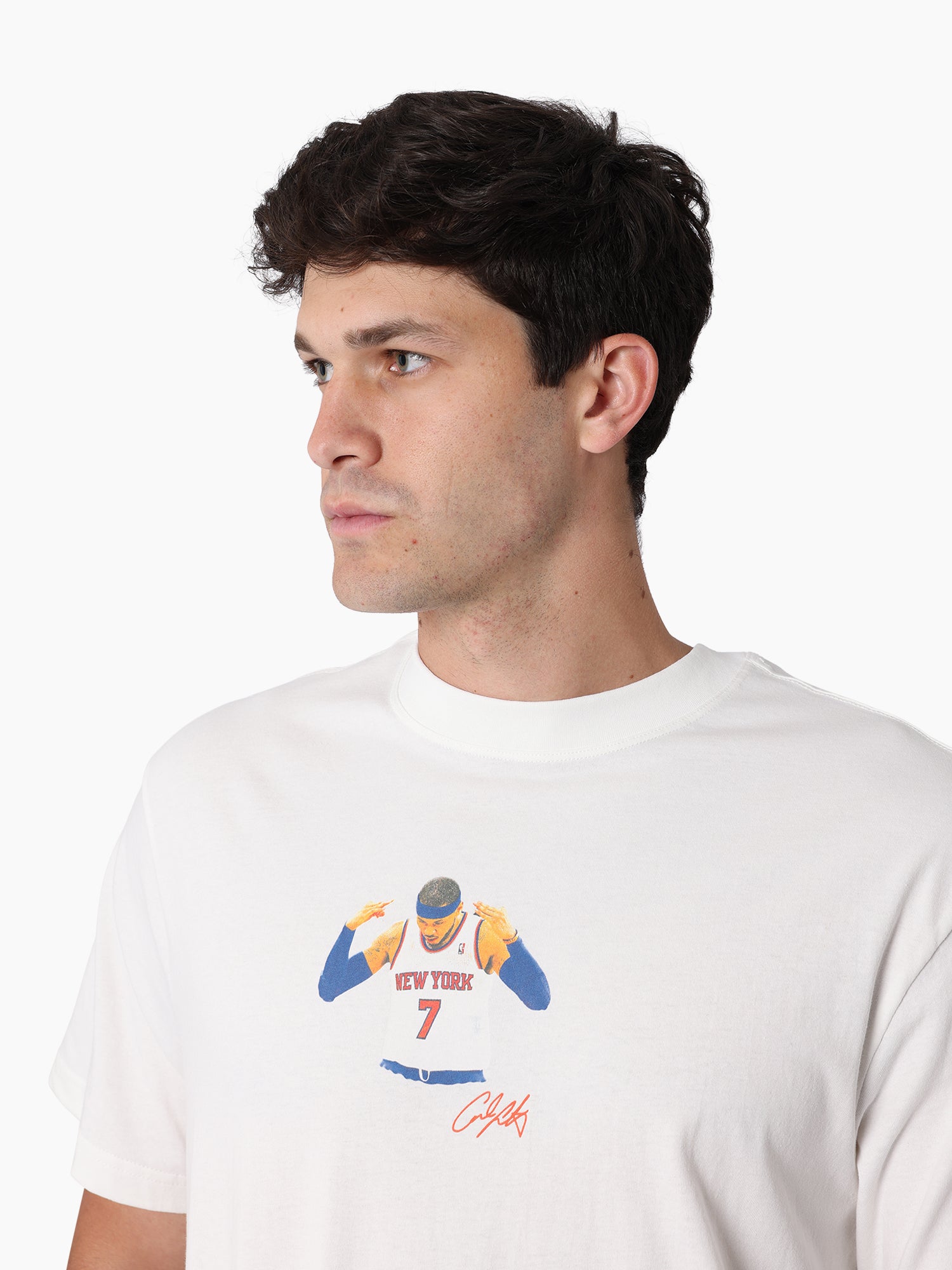 Mitchell & Ness NBA Stats Tee New York Knicks Anthony Vintage White