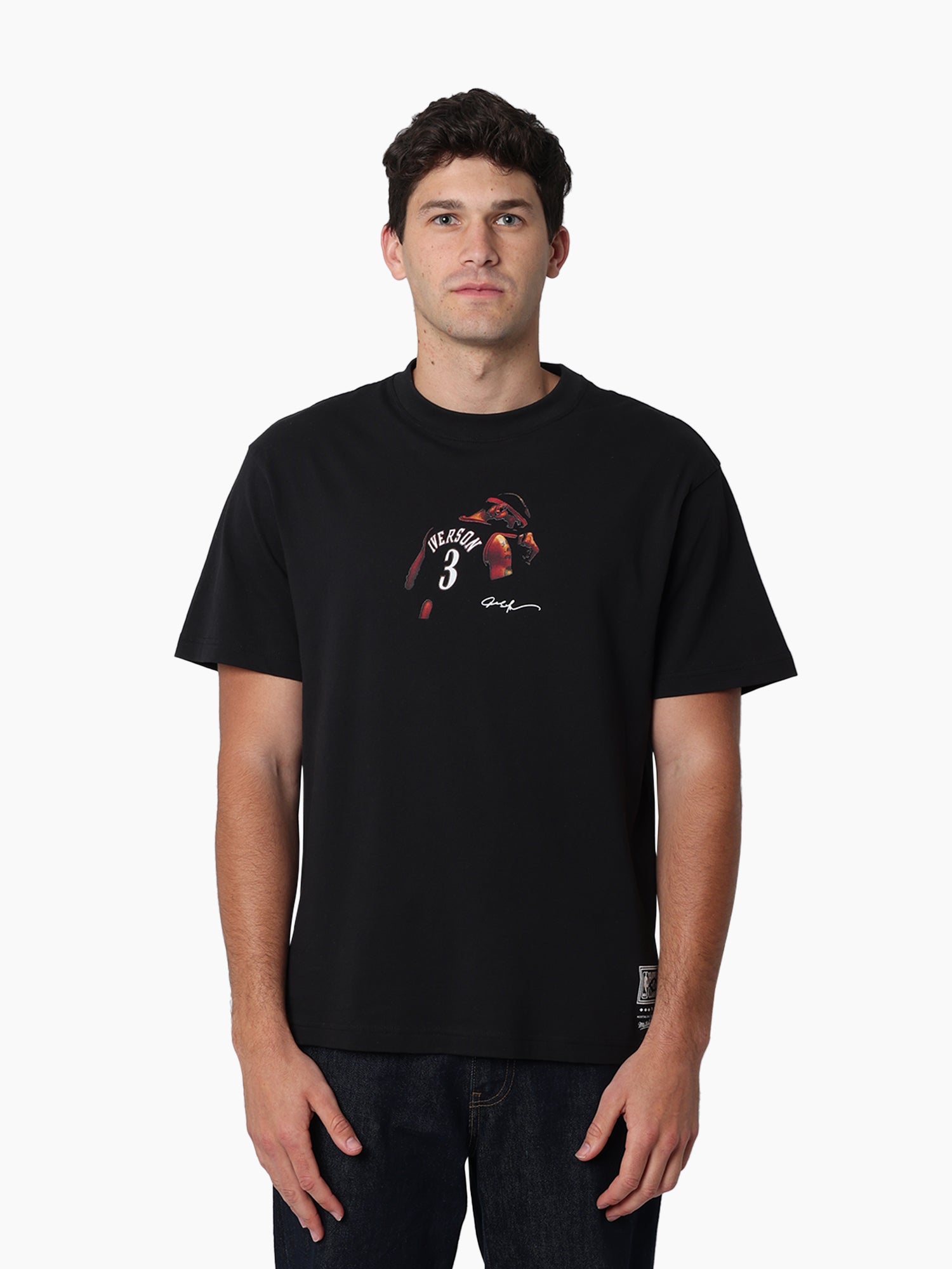Mitchell & Ness NBA Stats Tee Philadelphia 76ers Iverson Faded Black