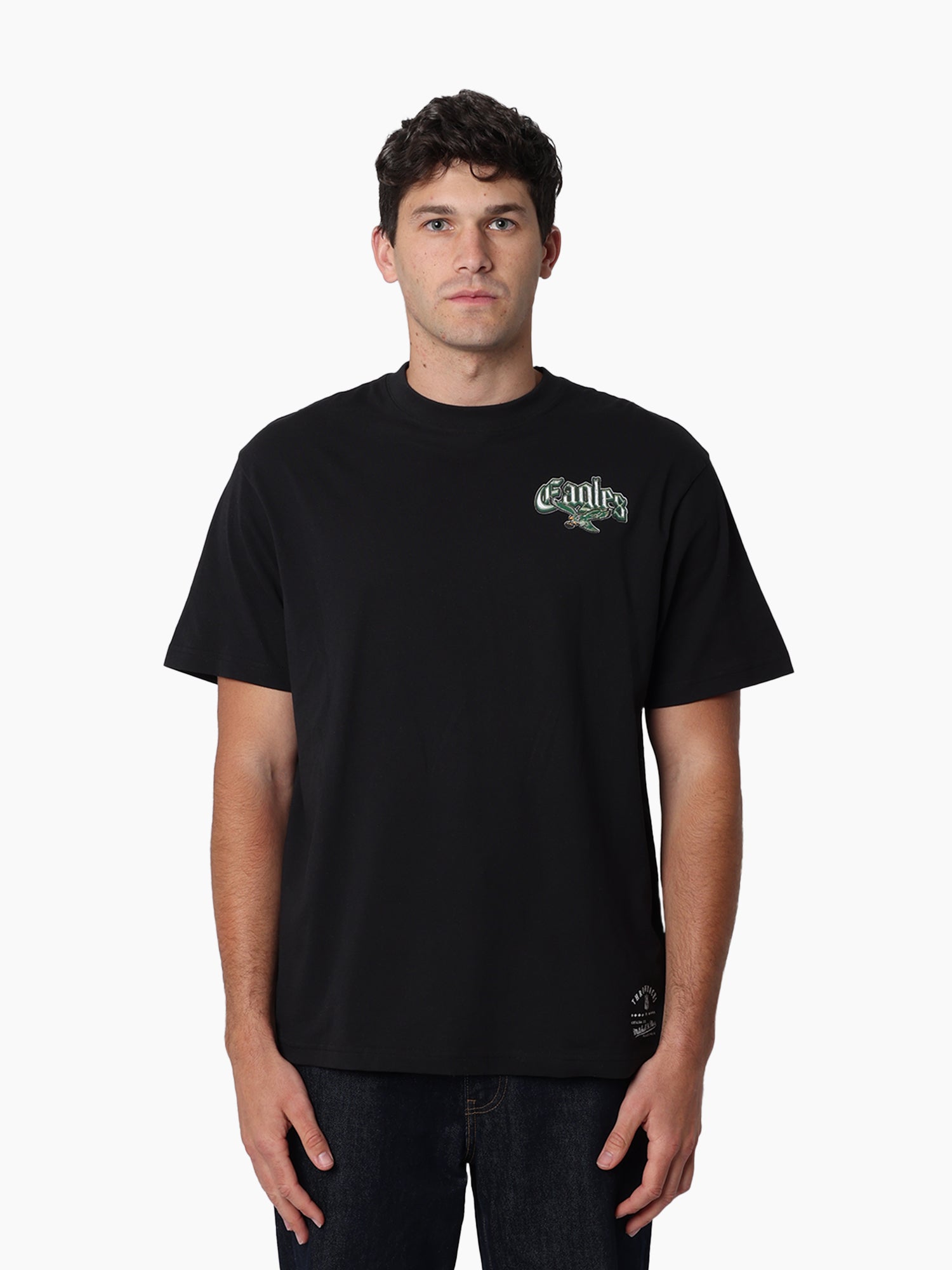 Mitchell & Ness NFL Gothic Script Tee Philadelphia Eagles Faded Black