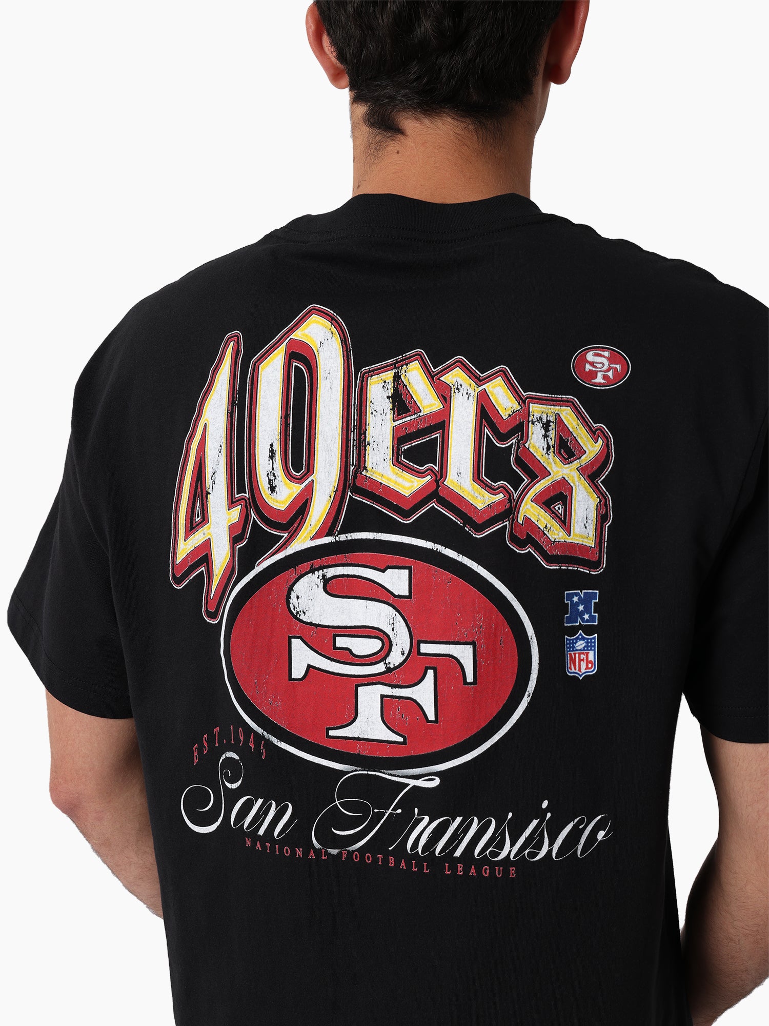Mitchell & Ness NFL Gothic Script Tee San Francisco 49ers Faded Black
