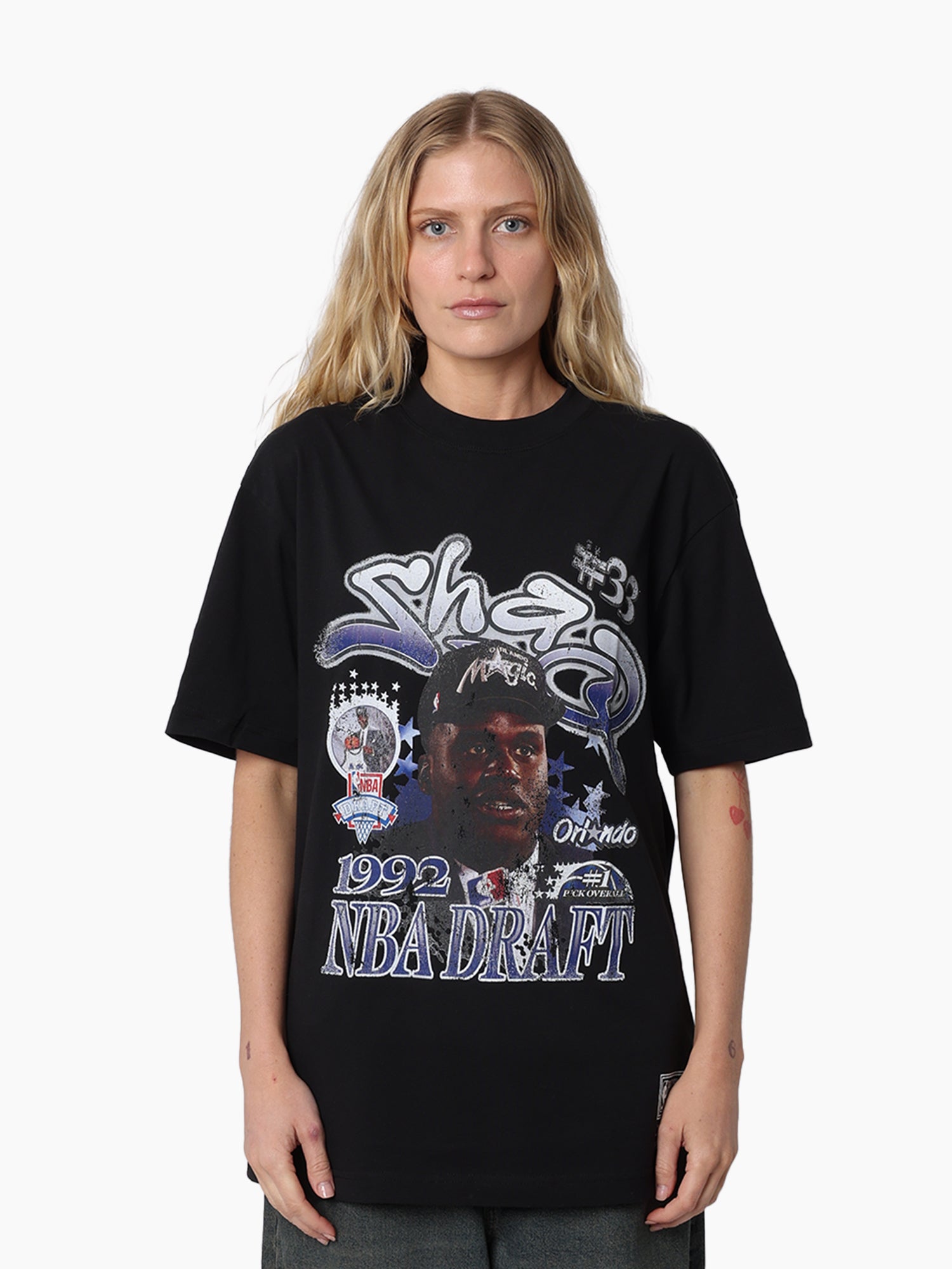 Mitchell & Ness NBA Star Burster Tee Orlando Magic O'Neal Faded Black