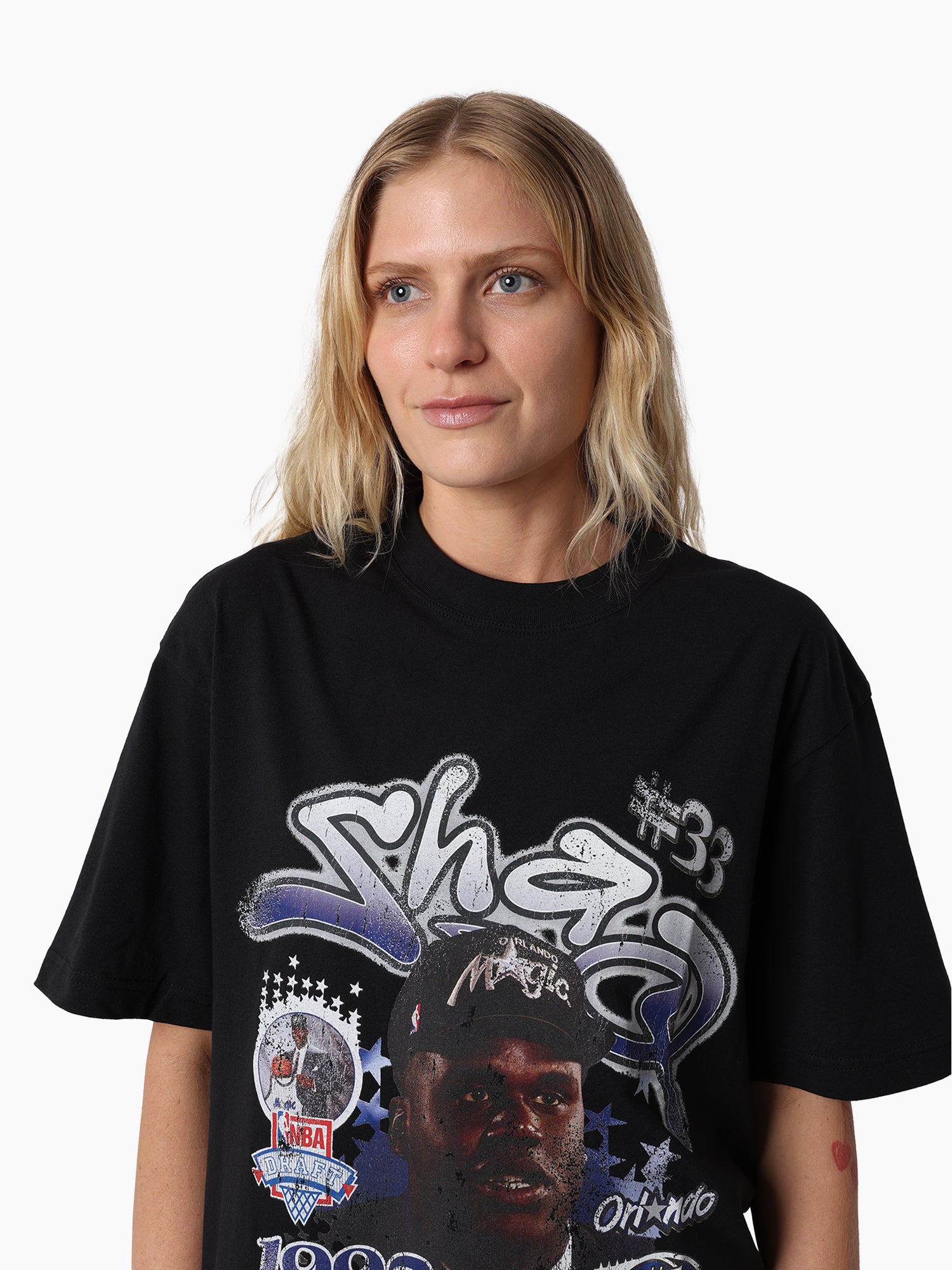 Mitchell & Ness NBA Star Burster Tee Orlando Magic O'Neal Faded Black
