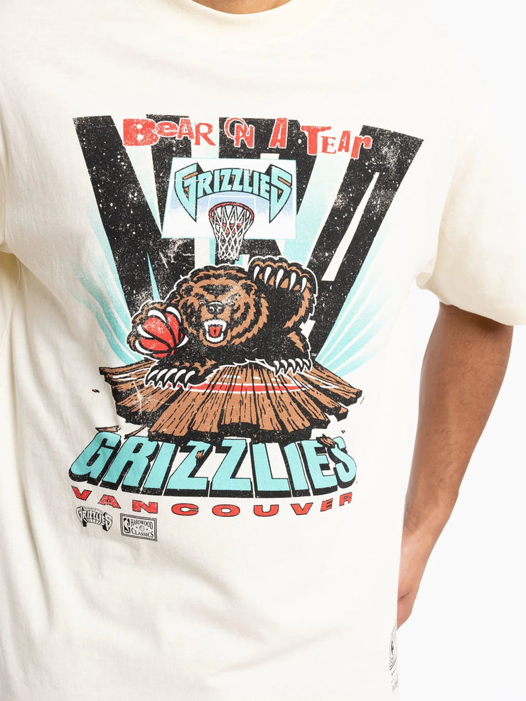 Mitchell & Ness NBA Bear on Tear Tee Memphis Grizzlies Cream