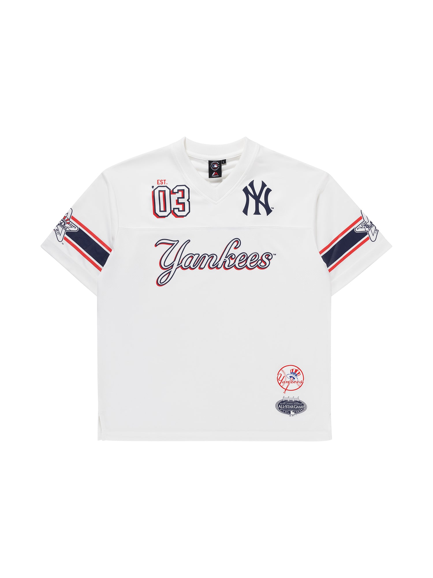 Majestic MLB City Connect Mesh Oversized Tee New York Yankees Vintage White