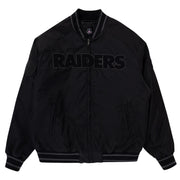 Majestic NFL Tonal Nylon Varsity Jacket Las Vegas Raiders Black