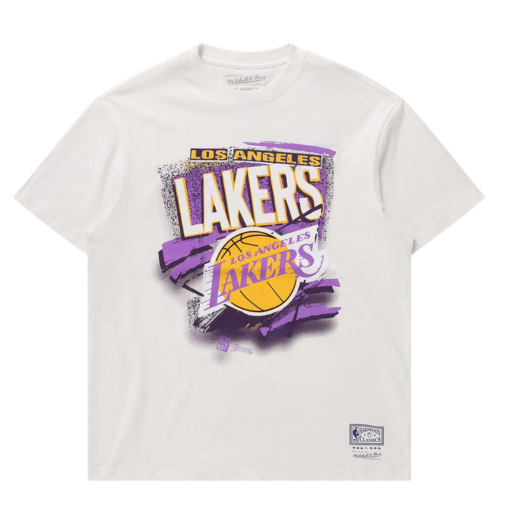 Mitchell & Ness NBA Abstract Tee Los Angeles Lakers Vintage White