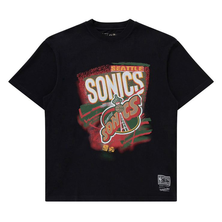 Mitchell & Ness NBA Abstract Tee Seattle Supersonics Faded Black