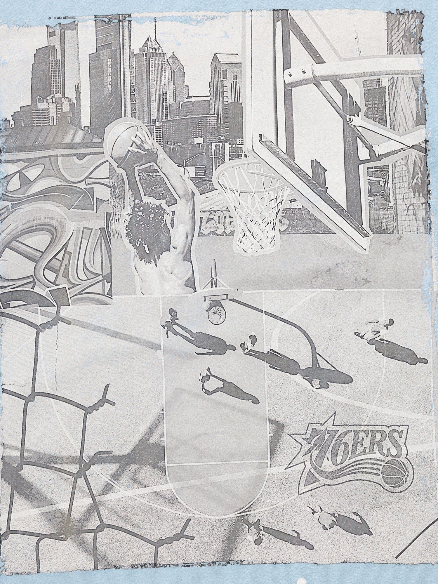 Mitchell & Ness NBA Court Tee Philadelphia 76ers Blue