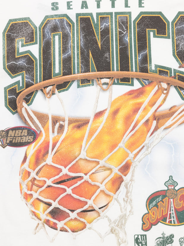 Mitchell & Ness NBA Fire N Lightning Tee Seattle Supersonics Vintage White