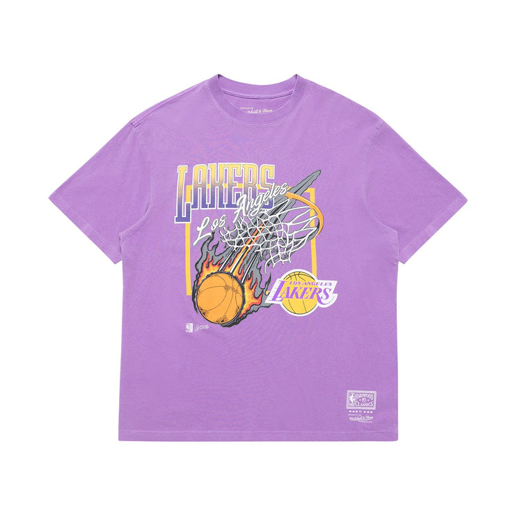 Mitchell & Ness NBA Fireball Tee Los Angeles Lakers Light Purple