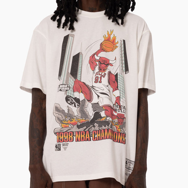 Mitchell & Ness NBA 1998 Board Breaker Tee Chicago Bulls Vintage White