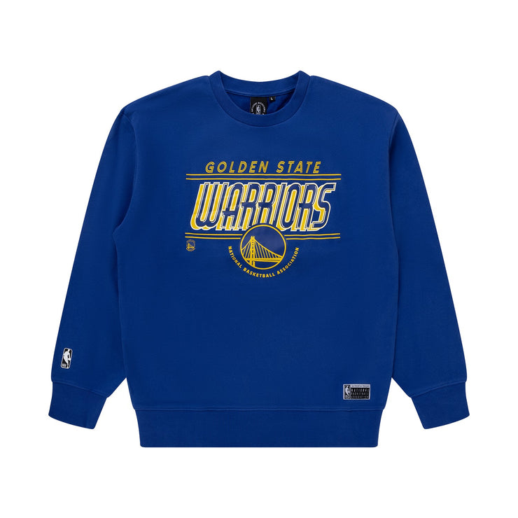 NBA Essentials Logan Fleece Crew Golden State Warriors Blue