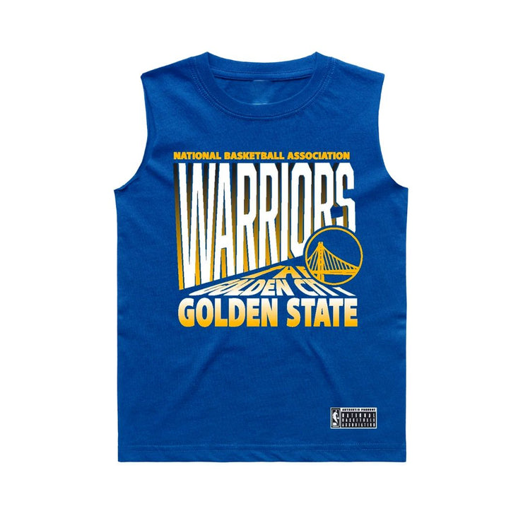 NBA Essentials Youth Grayling Muscle Tank Golden State Warriors Rush Blue