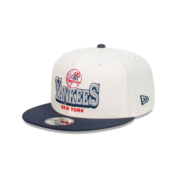 New Era 9Fifty MLB Stack Script Chrome New York Yankees