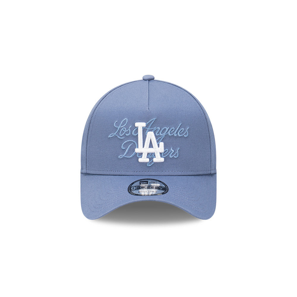 New Era 9Forty A-Frame MLB Seasonal Tonal Script Los Angeles Dodgers Slate Blue