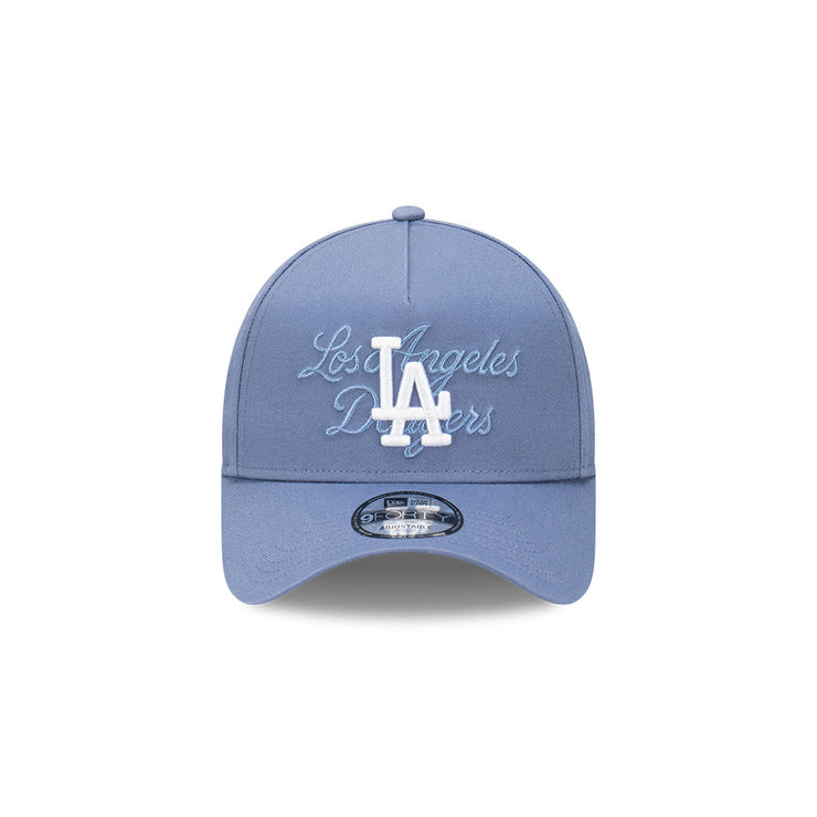 New Era 9Forty A-Frame MLB Seasonal Tonal Script Los Angeles Dodgers Slate Blue