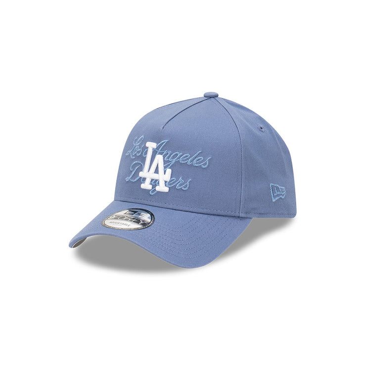 New Era 9Forty A-Frame MLB Seasonal Tonal Script Los Angeles Dodgers Slate Blue