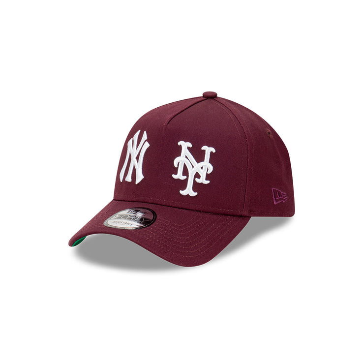 New Era 9Forty A-Frame MLB Subway Series New York Yankees X New York Mets Maroon