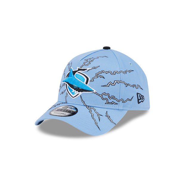 New Era 9Forty A-Frame NRL 2025 Electric Cronulla-Sutherland Sharks Light Blue
