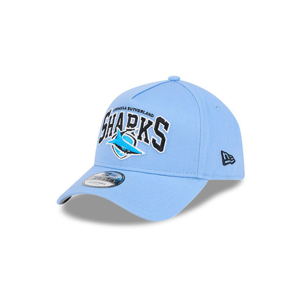 New Era 9Forty A-Frame NRL Team Arch Logo Cronulla-Sutherland Sharks Light Blue