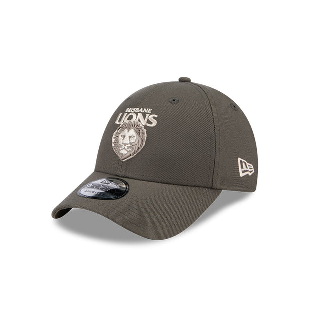 New Era 9Forty AFL 2025 Dusty Charcoal Brisbane Lions