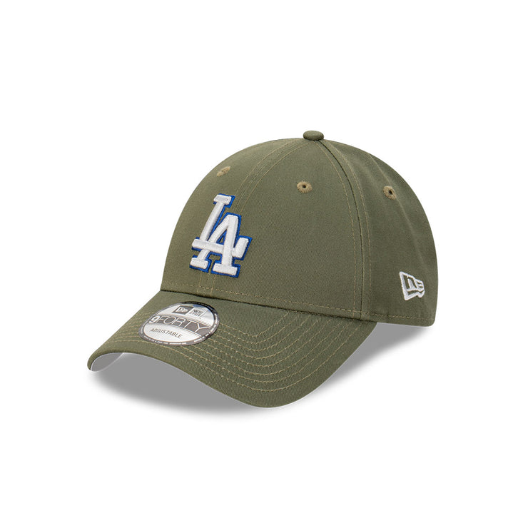 New Era 9Forty Clothstrap MLB Olive Grey Los Angeles Dodgers