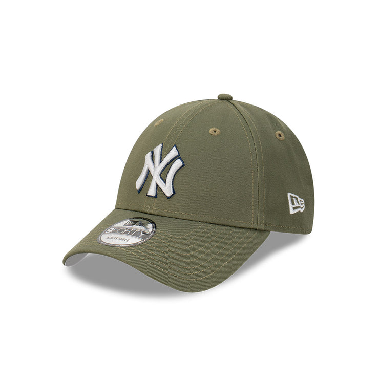 New Era 9Forty Clothstrap MLB Olive Grey New York Yankees