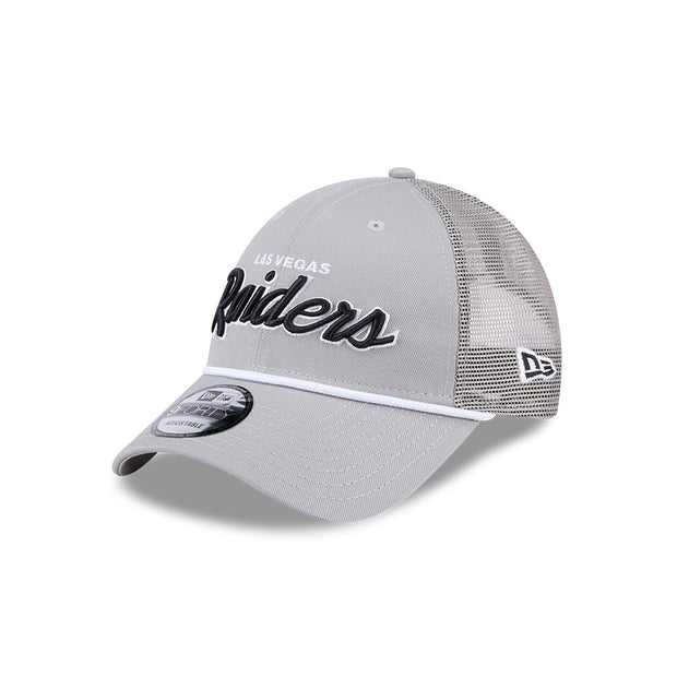 New Era 9Forty Trucker NFL Team Script Las Vegas Raiders Grey