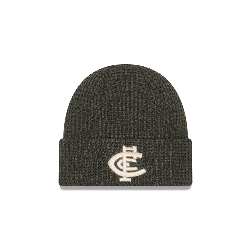 New Era Beanie AFL 2025 Dusty Charcoal Carlton Blues