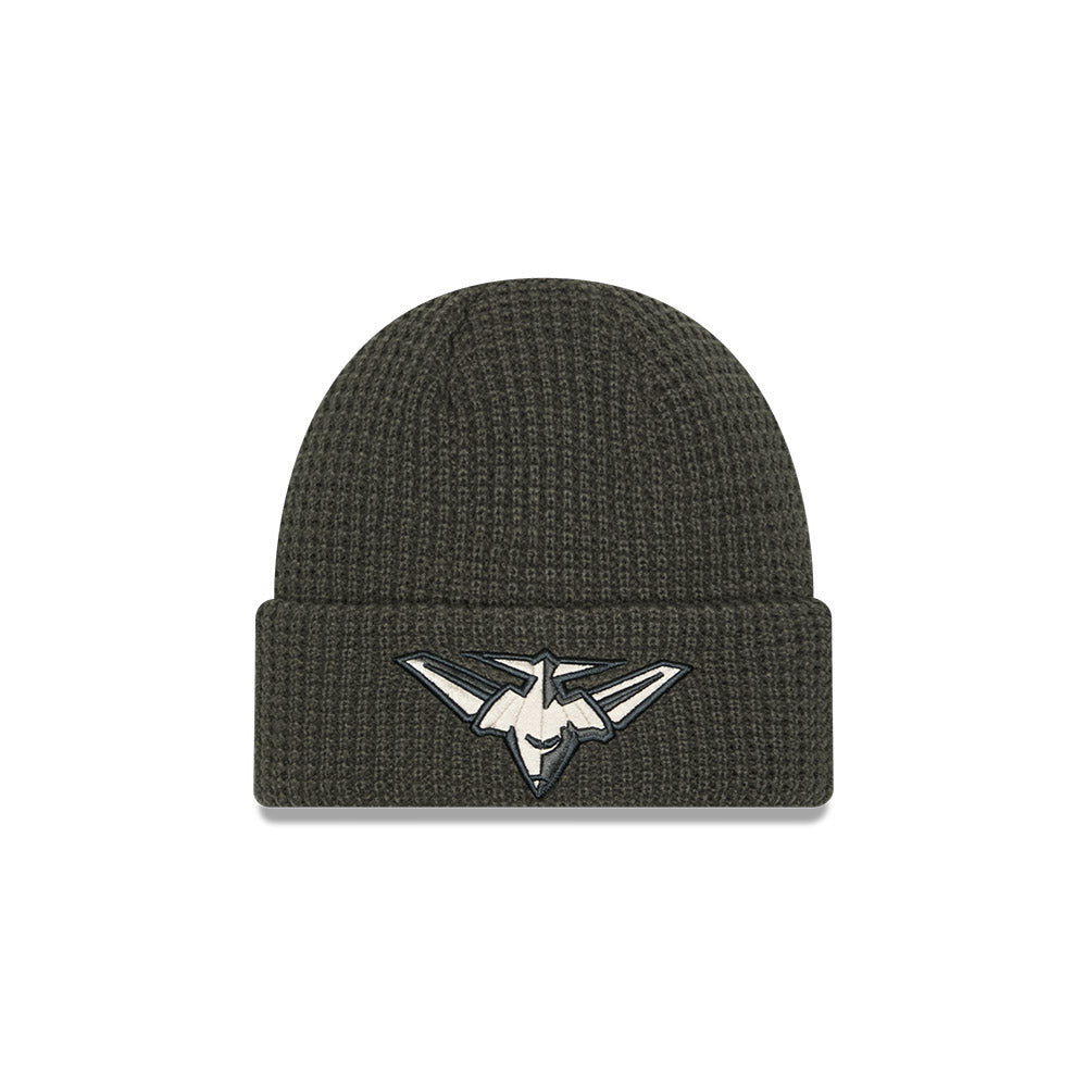 New Era Beanie AFL 2025 Dusty Charcoal Essendon Bombers